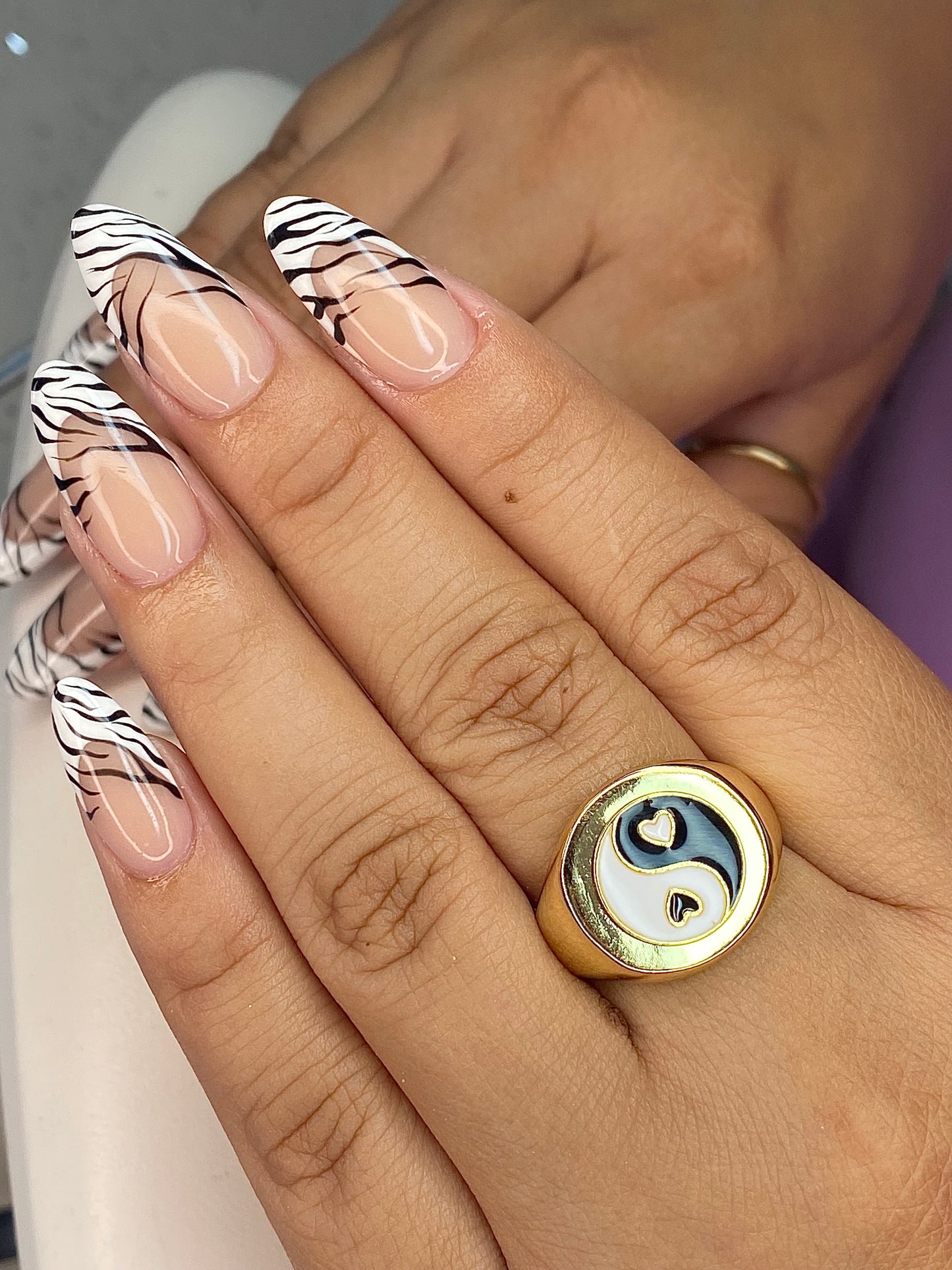 18k gold plated Ying Yang Ring