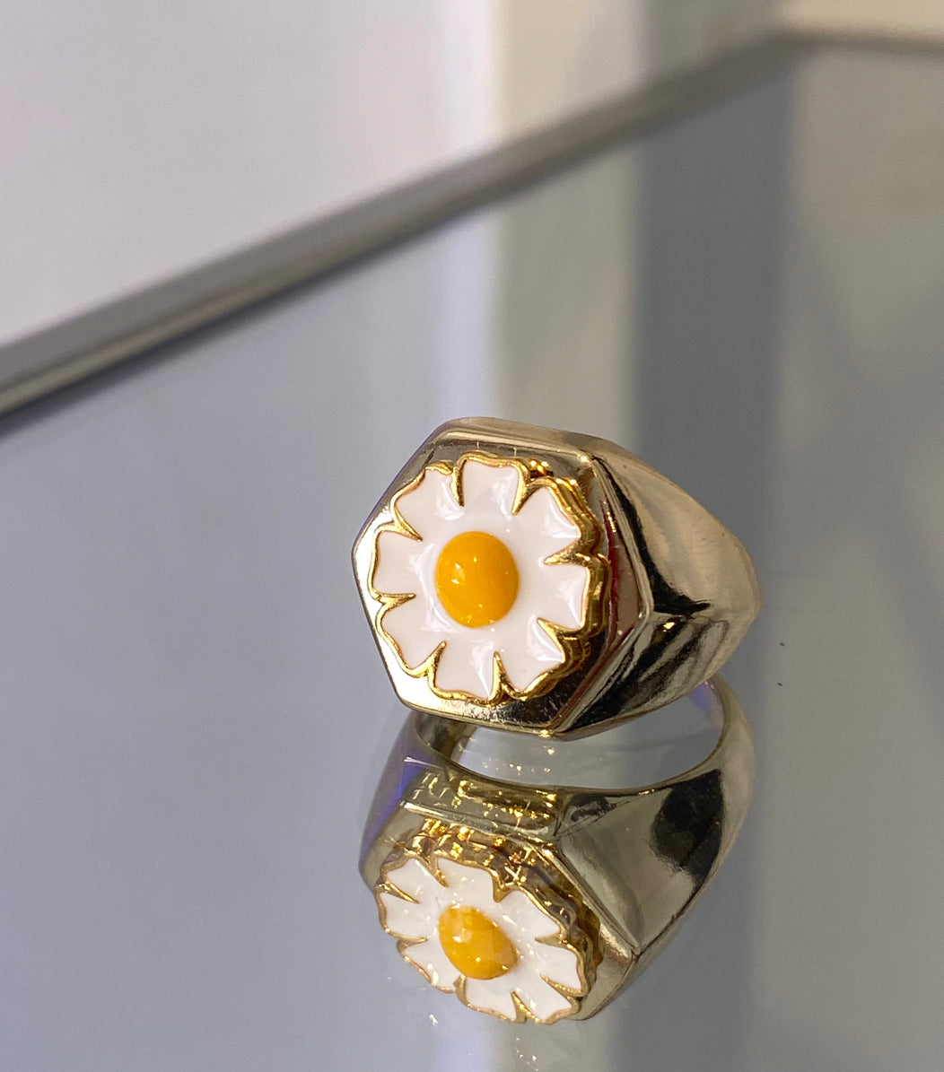 18k Gold Plated Flower Power Ring
