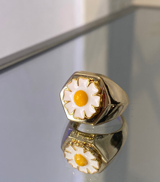 18k Gold Plated Flower Power Ring