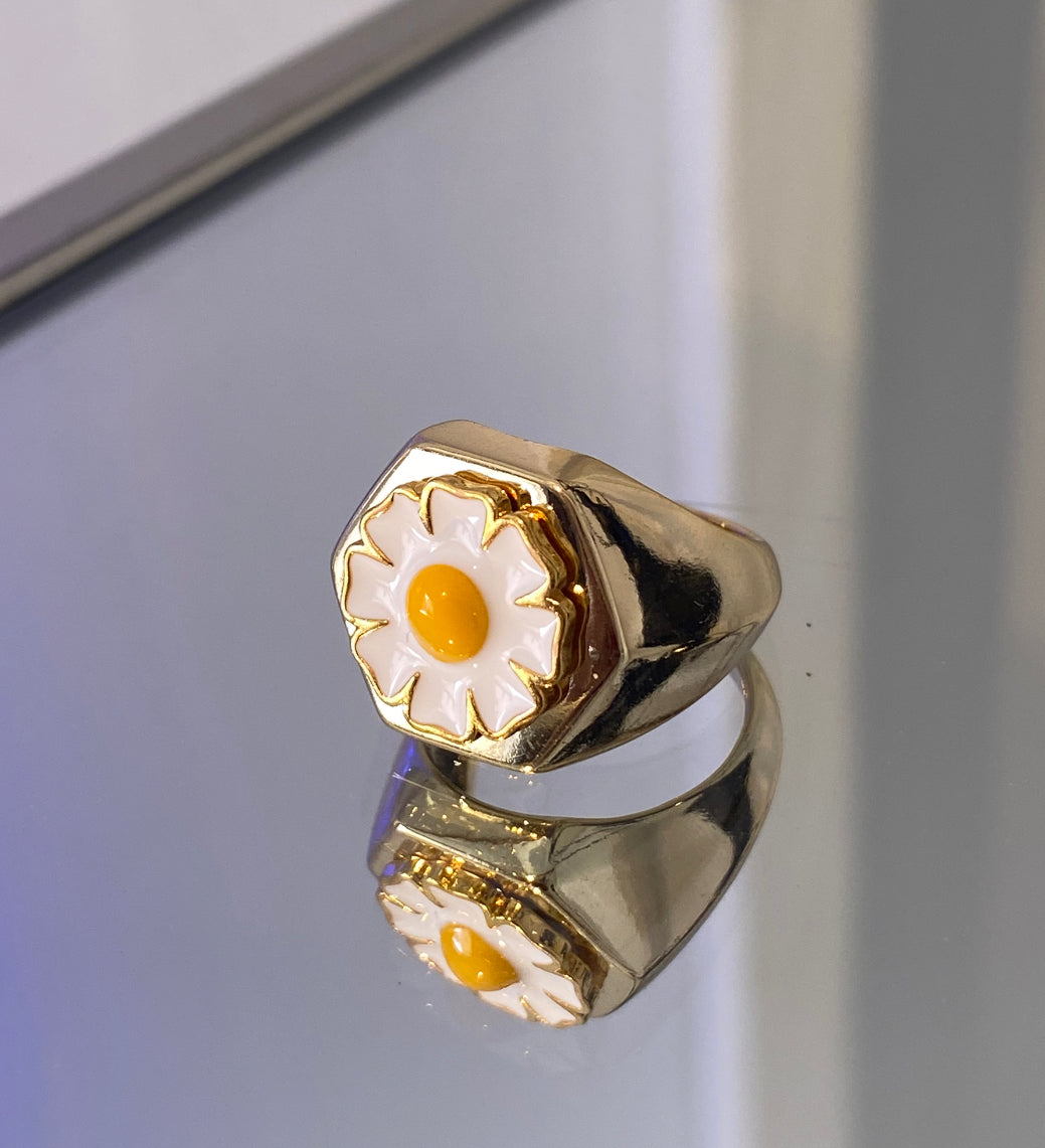 18k Gold Plated Flower Power Ring